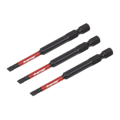 Sealey AK8251 Slotted 4.5mm Impact Power Tool Bits 75mm - 3pc Sealey
