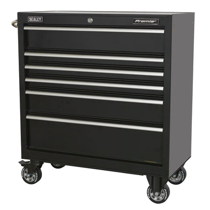 Sealey PTB93006 Rollcab 6 Drawer 930mm Heavy-Duty Black Sealey