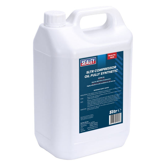 Sealey FSO5 Compressor Oil Fully Synthetic 5L Sealey
