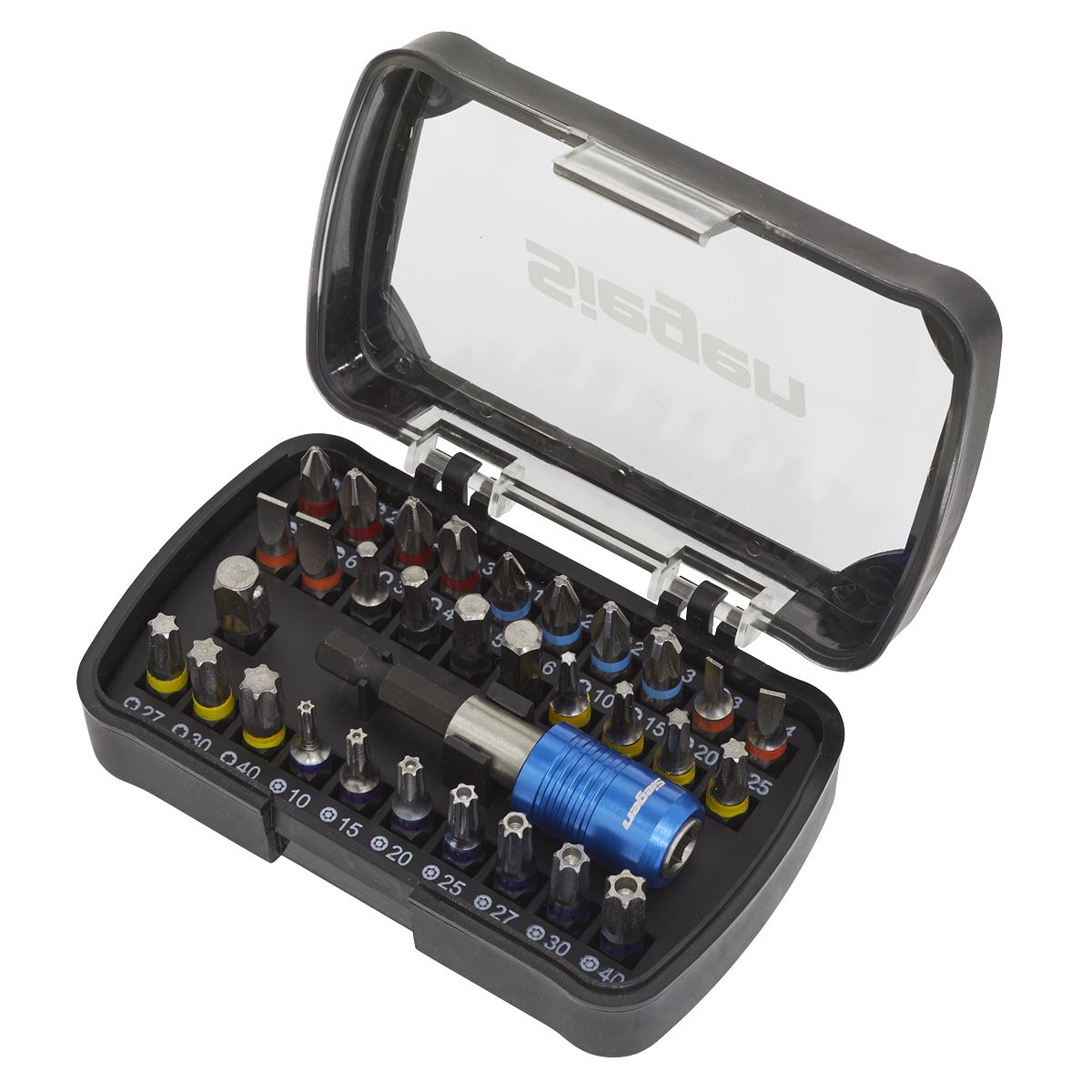 Siegen S01035 Power Tool Bit Set 32pc Colour-Coded S2 Siegen