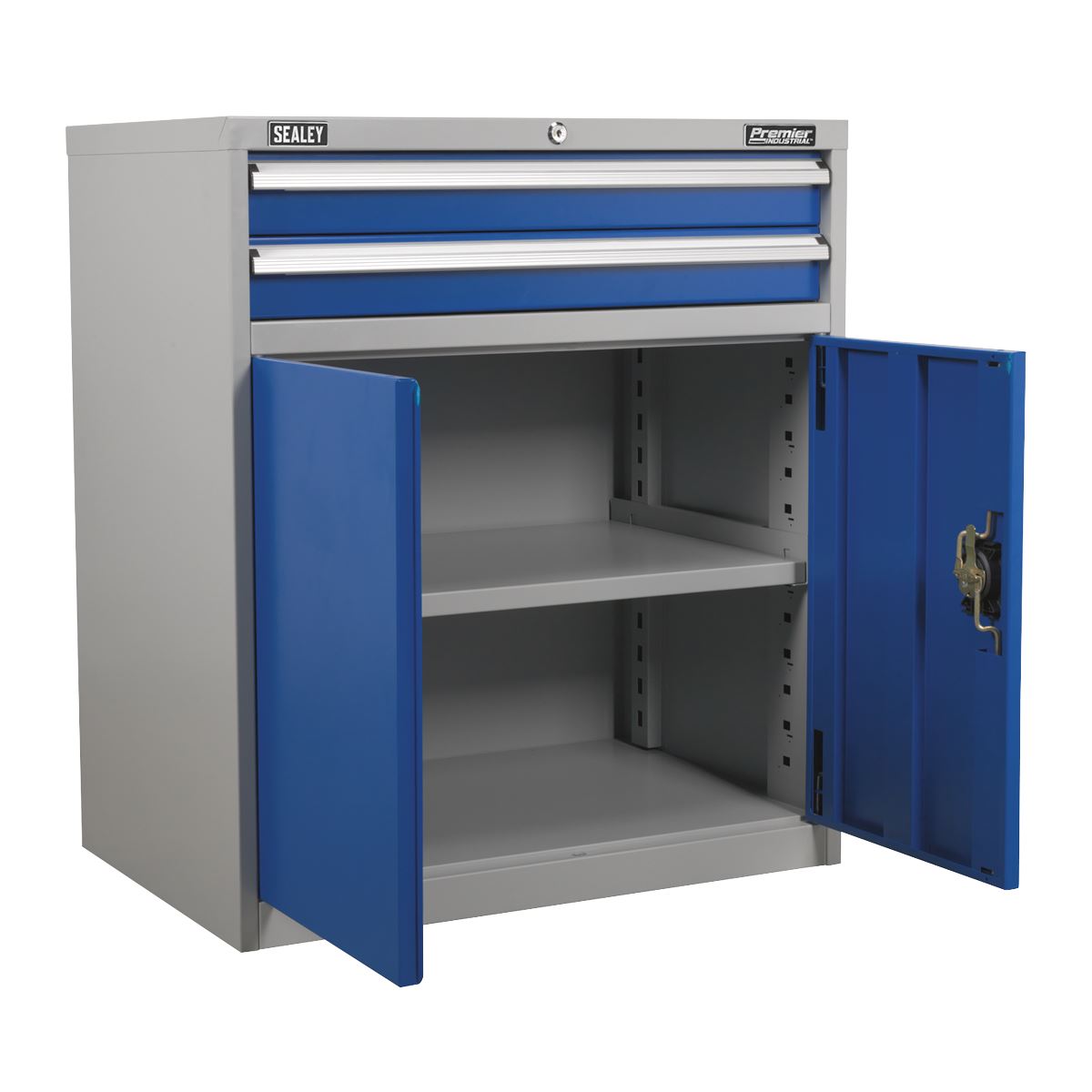 Sealey API8810 Industrial Cabinet 2 Drawer & 1 Shelf Double Locker Sealey