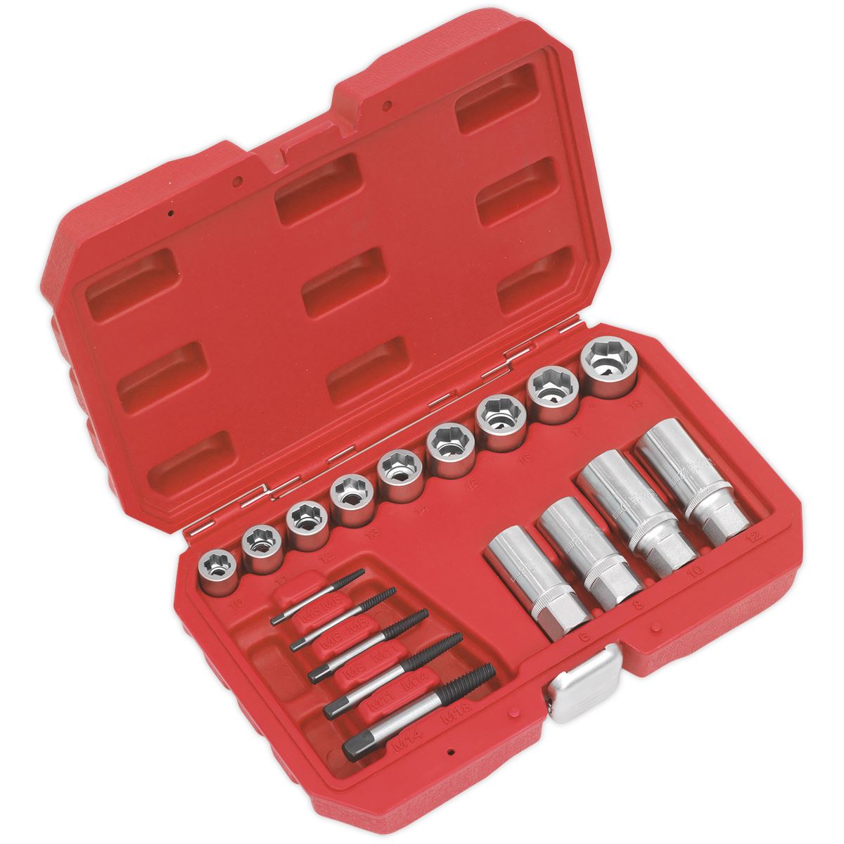 Sealey AK751 Bolt Stud & Screw Extractor Set 18pc Sealey