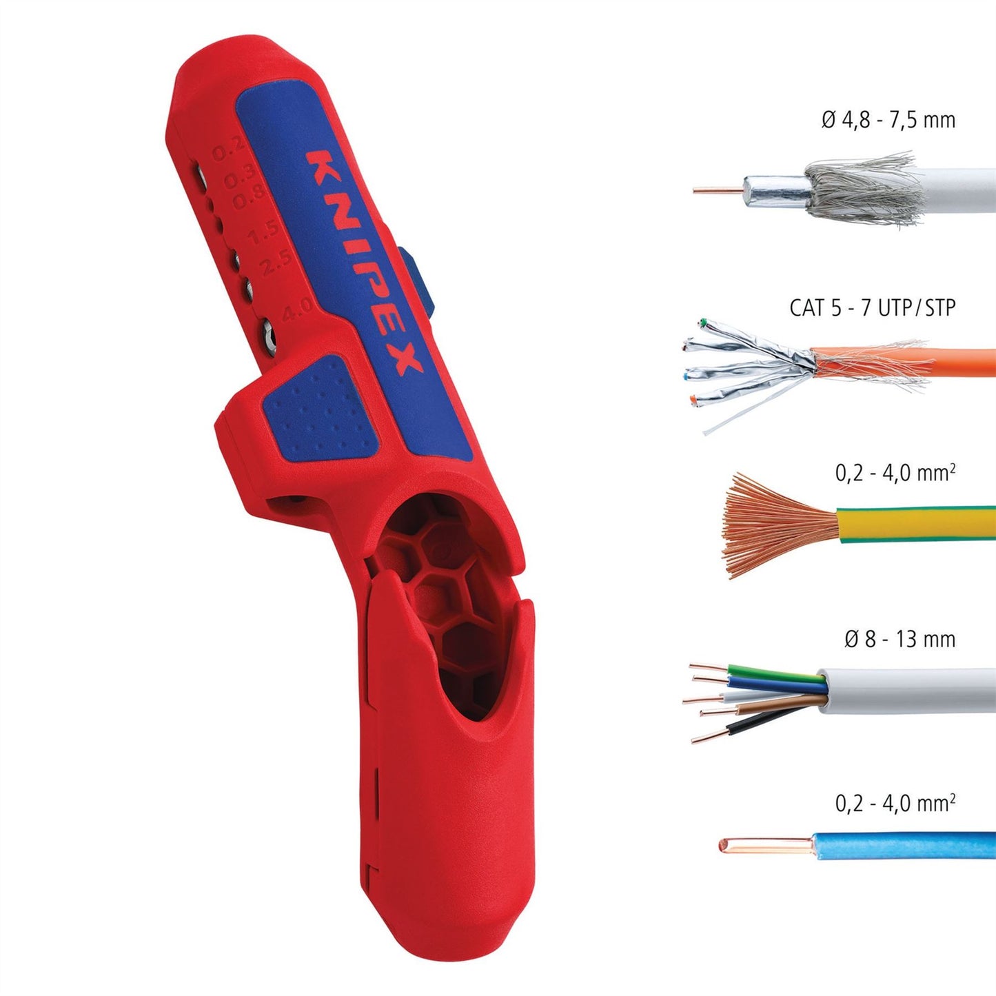 Knipex 16414 16 95 01 SB ErgoStrip® Universal Stripping Tool 135mm Knipex