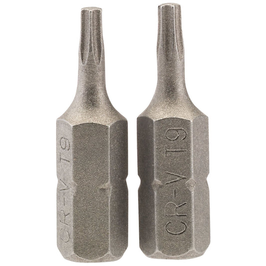 Draper 66427 TX-STAR® Insert Bit 1/4" Hex 25mm Long T9 Pack of 2 Draper