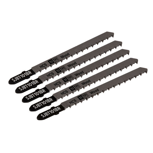 Sealey SJBT101BR Jigsaw Blade Hard Wood Downward Cut 100mm 10tpi - Pack of 5 Sealey