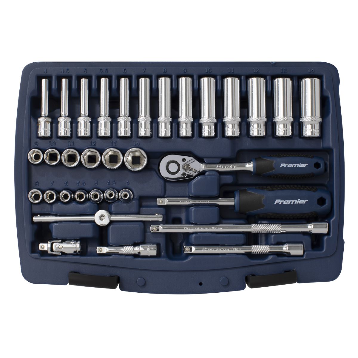 Sealey AK8990 Socket Set 33pc 1/4"Sq Drive 6pt WallDrive® Metric Sealey