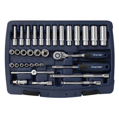 Sealey AK8990 Socket Set 33pc 1/4"Sq Drive 6pt WallDrive® Metric Sealey