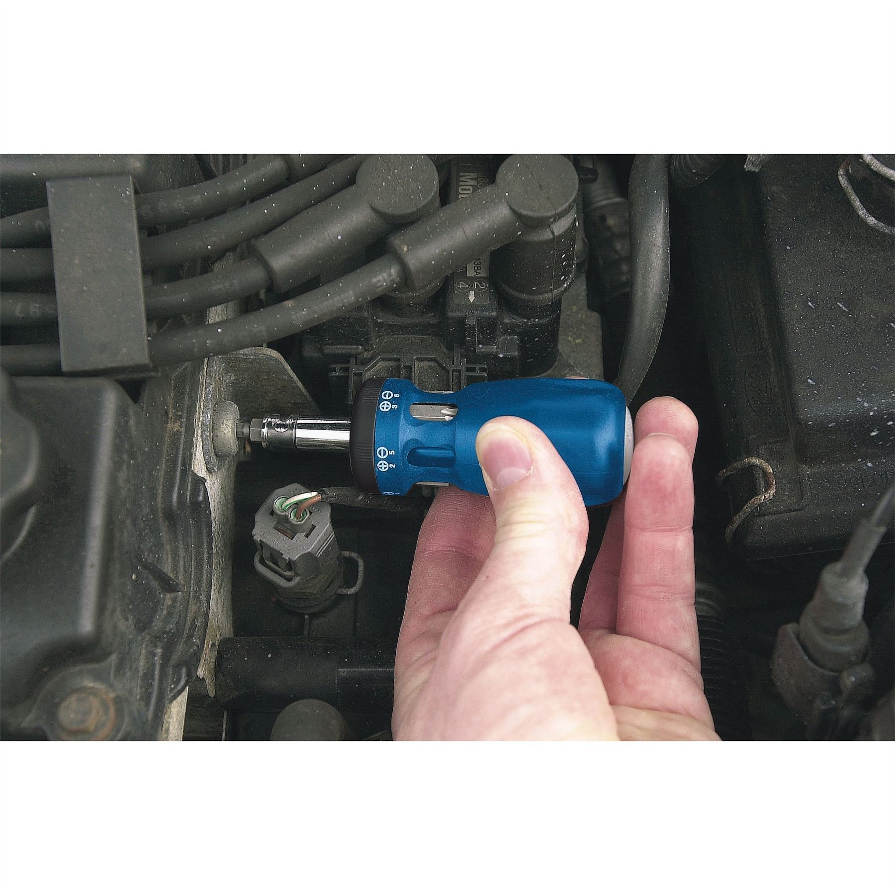 Draper 75065 Stubby Ratchet Screwdriver and Bit Sets Countertop Display 24 Piece Draper