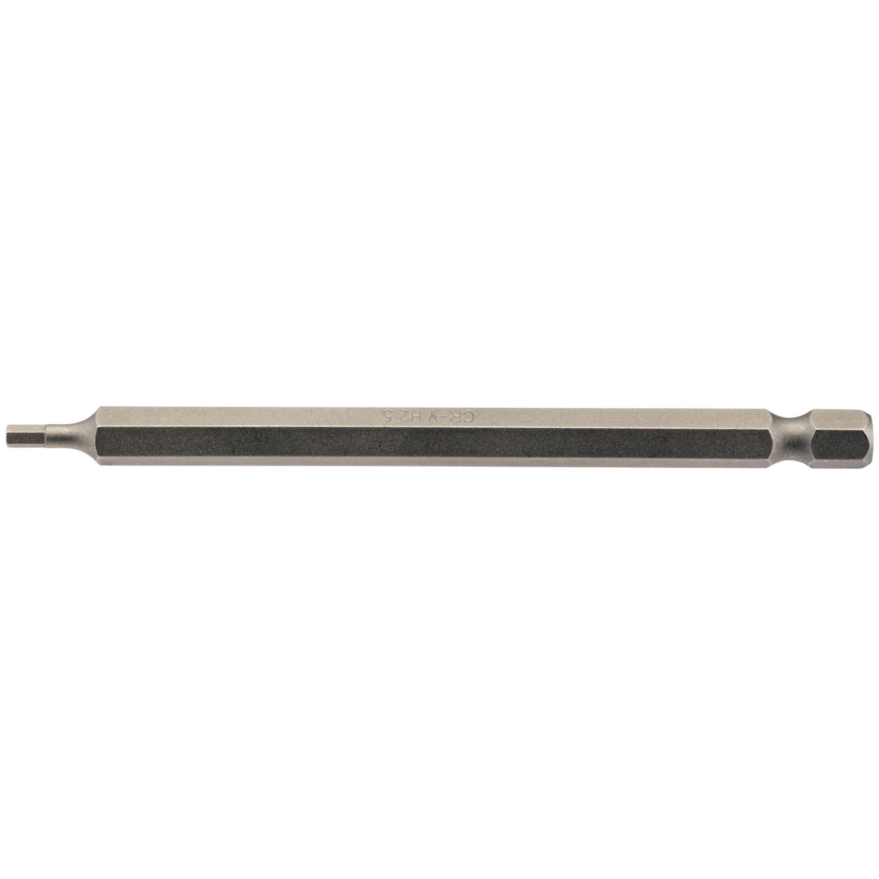 Draper 64371 Hexagonal Insert Bit 2.5mm 1/4" Hex 100mm Long Pack of 1 Draper