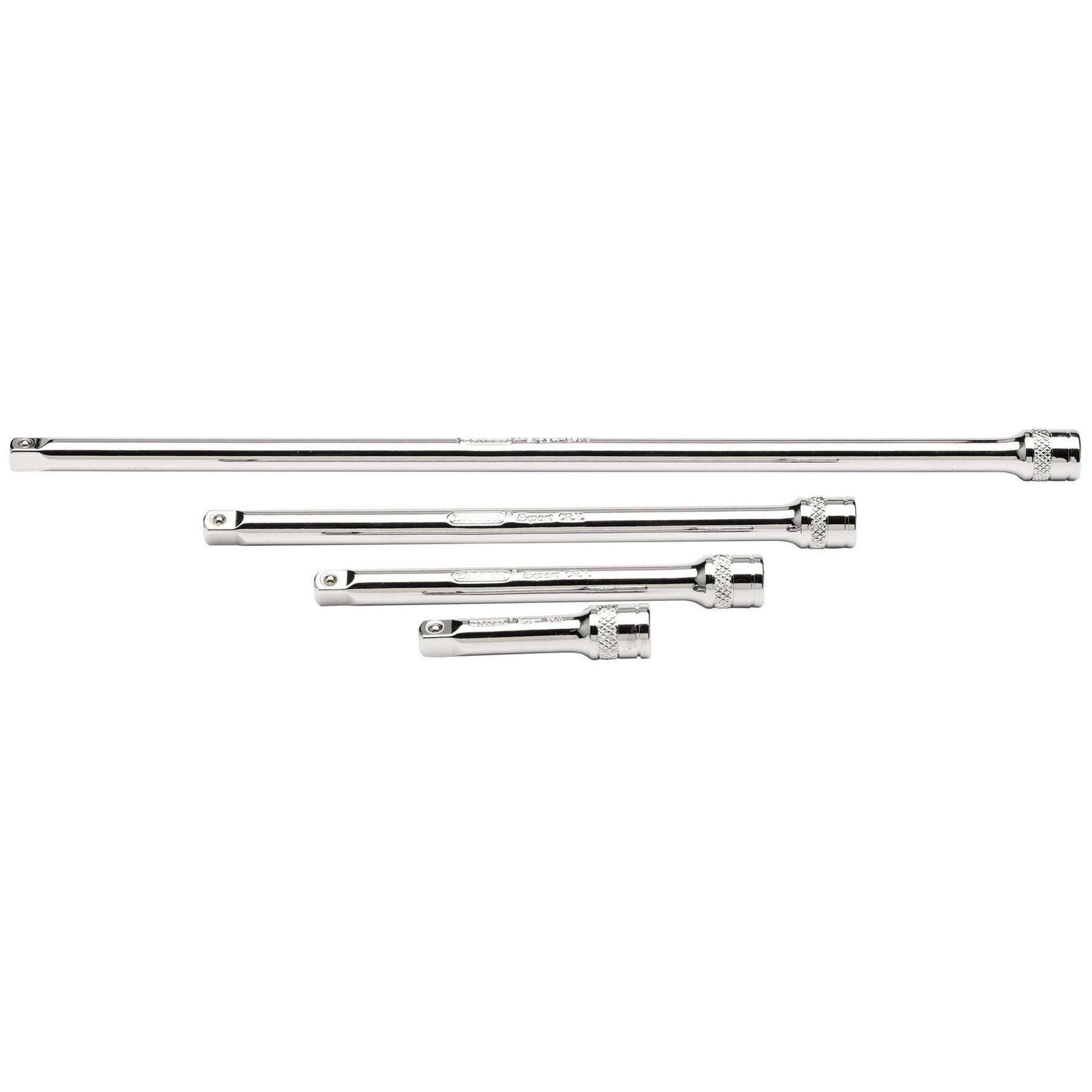 Draper 16765 Extension Bar Set 1/4" Sq. Dr. Polished Chrome 4 Piece Draper