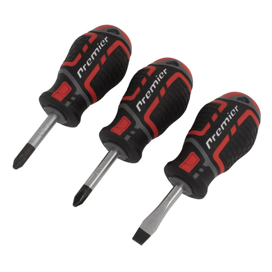 Sealey AK4328 Screwdriver Set 3pc GripMAX® Stubby Sealey