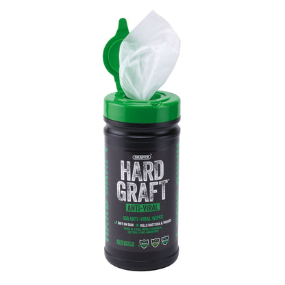 Draper 12437 Hard Graft Anti-Viral Wipes Tub of 100 Draper