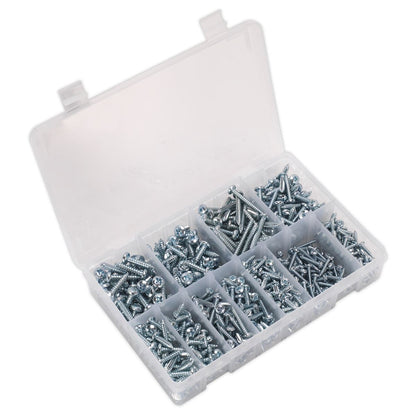 Sealey AB063STPH Self-Tapping Screw Assortment DIN 7981CZ 700pc Pan Head Pozi Zinc Sealey