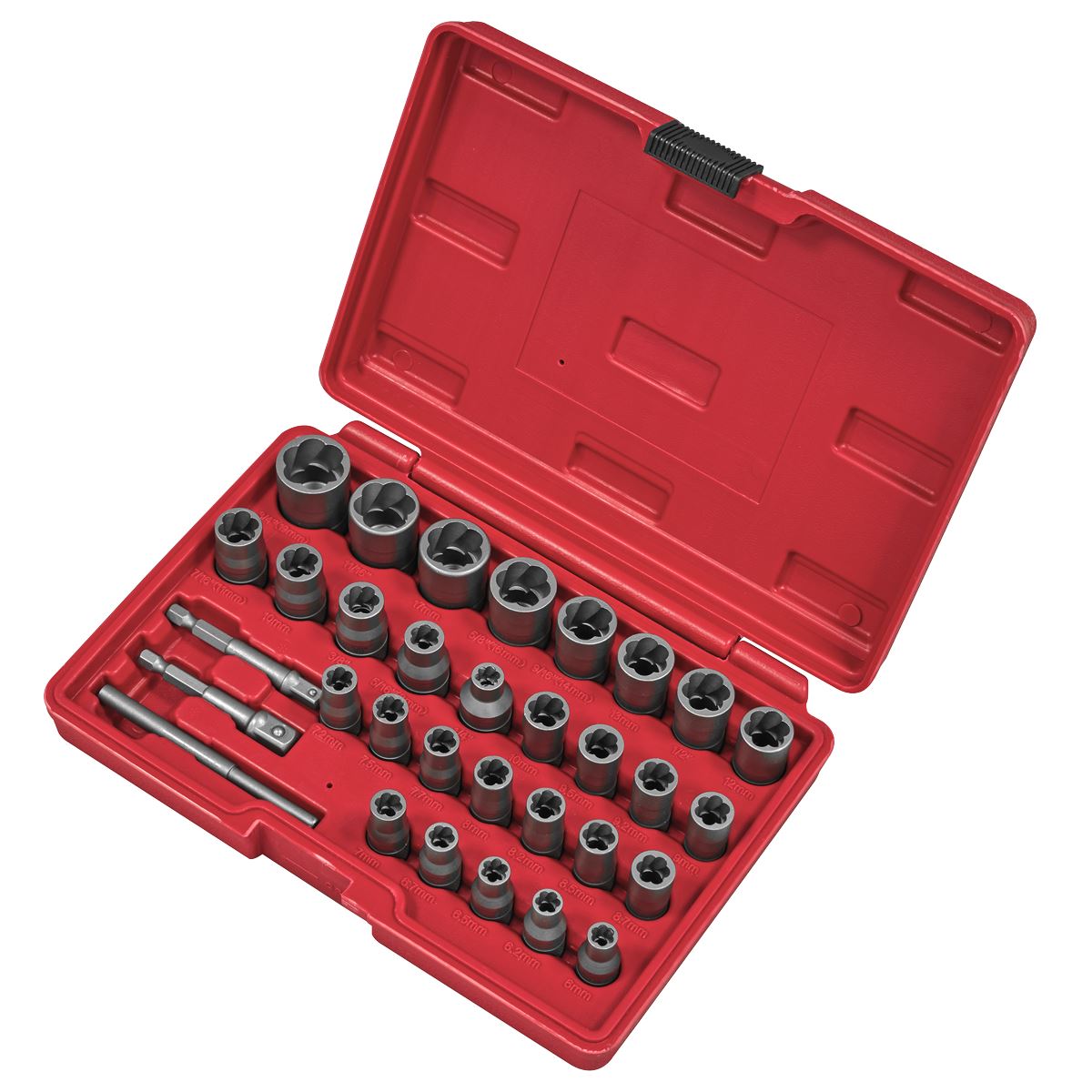 Sealey AK8132 Slim Design Bolt & Nut Extractor Set 32pc Sealey