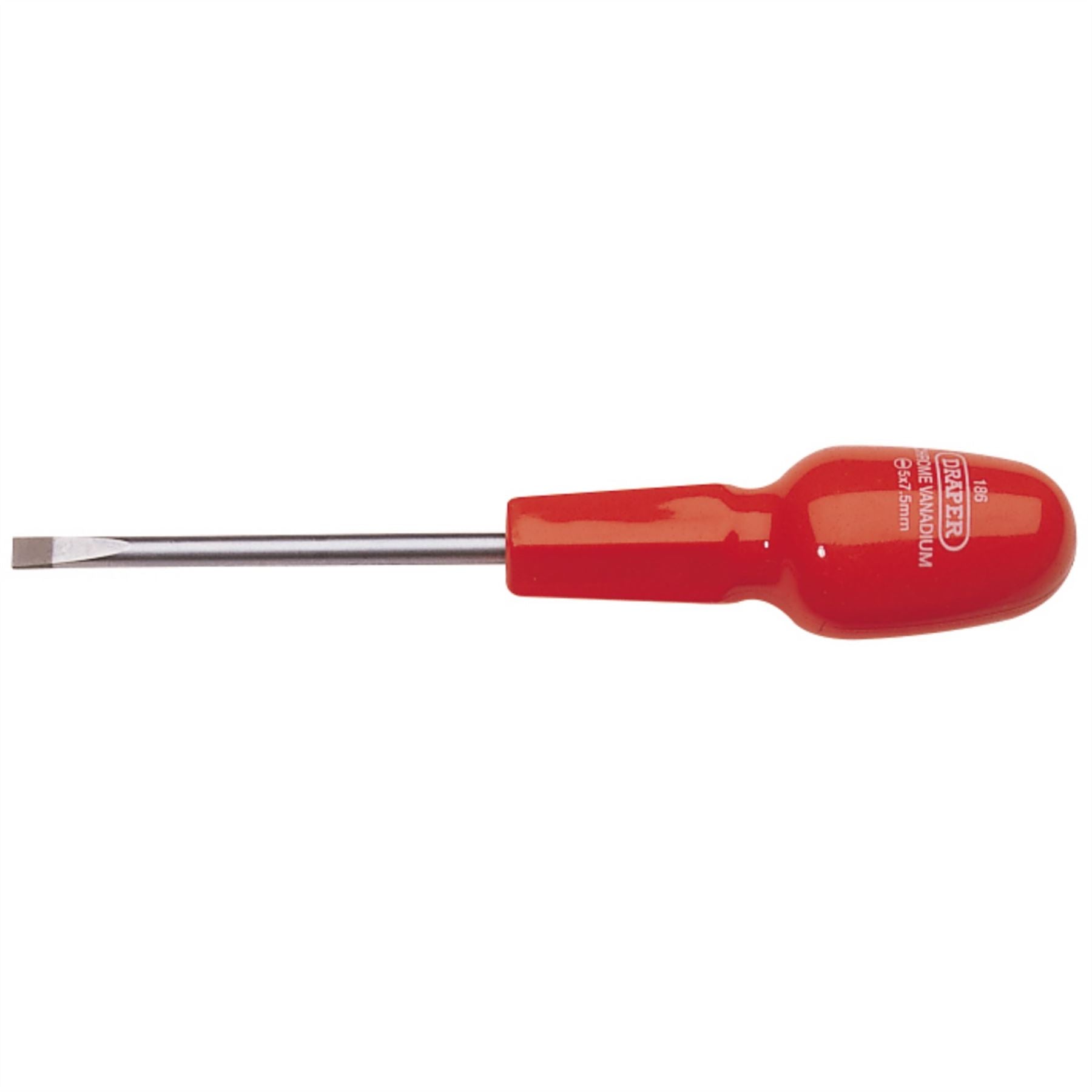 Draper 19830 Plain Slot Flared Tip Cabinet Pattern Screwdriver 5 x 75mm Sold Loose Draper
