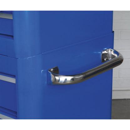 Sealey AP28COMBO2BWS Retro Style Topchest Mid-Box Tool Chest & Rollcab Combination 10 Drawer Blue/White Stripes Sealey