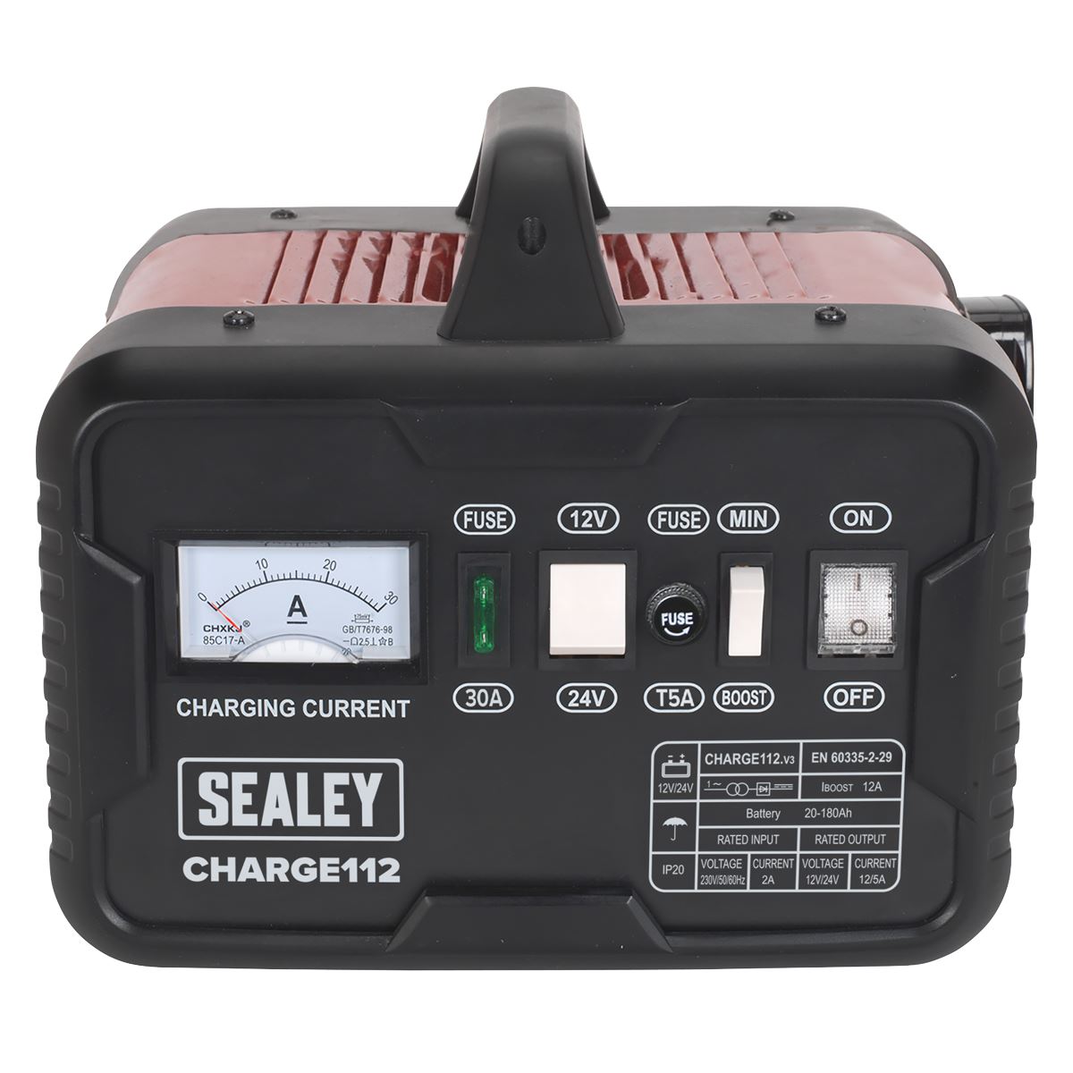 Sealey CHARGE112 Battery Charger 16A 12/24V 230V Sealey