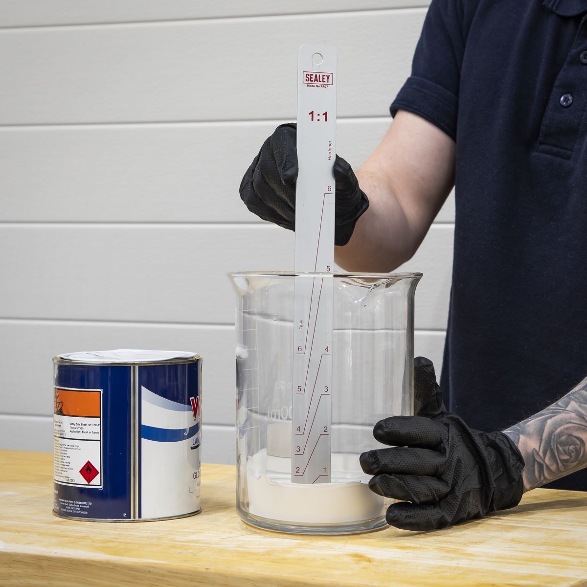 Sealey PA07 Aluminium Paint Measuring Stick 1:1/3:1 Sealey