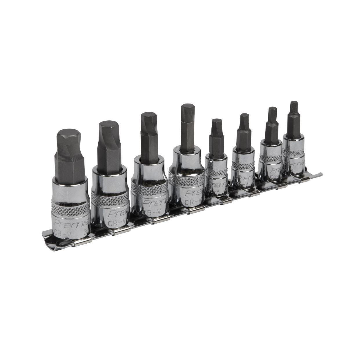 Sealey AK65602 Hex Socket Bit Set Lock-On™ 8pc 1/4" & 3/8"Sq Drive - Imperial Sealey