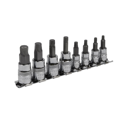 Sealey AK65602 Hex Socket Bit Set Lock-On™ 8pc 1/4" & 3/8"Sq Drive - Imperial Sealey