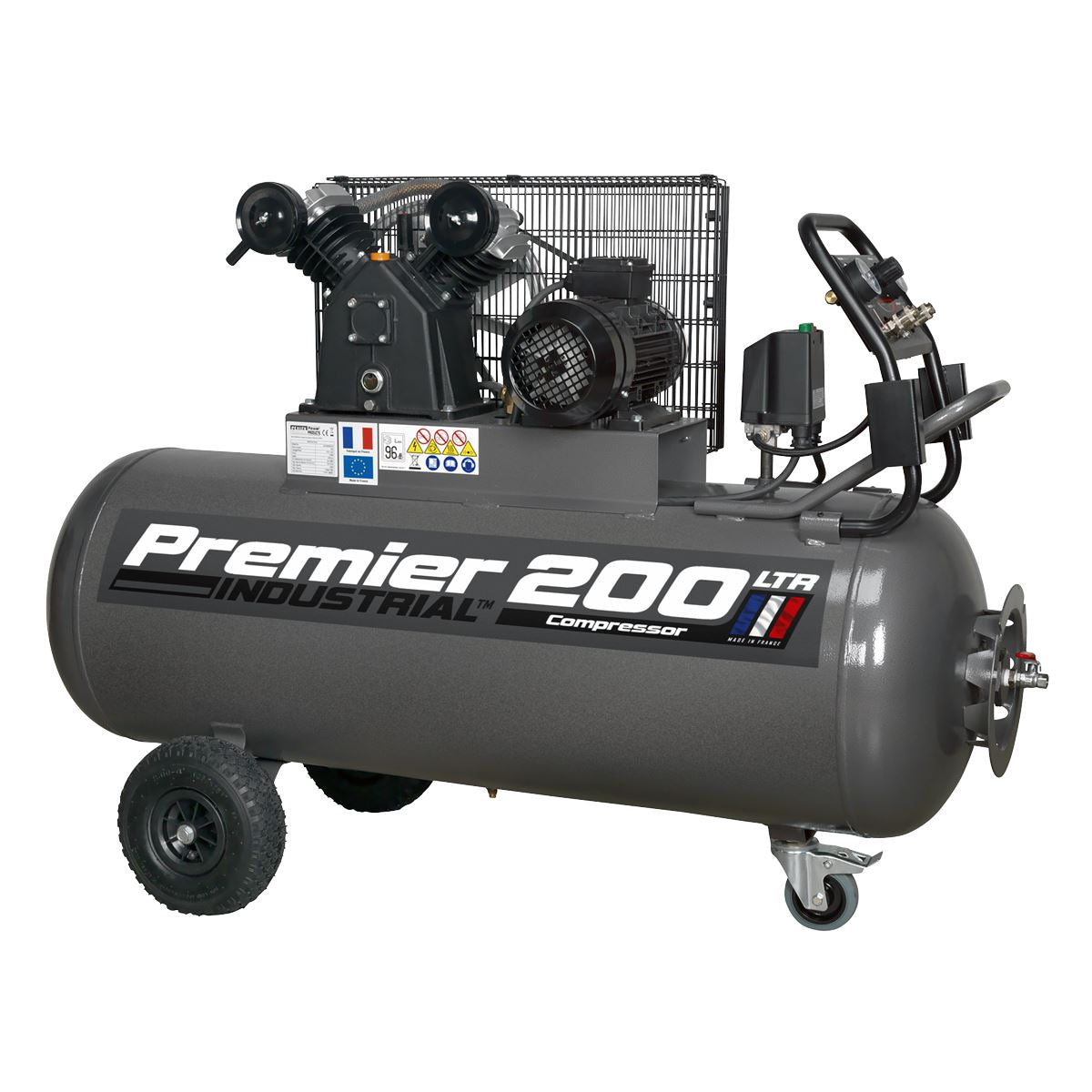 Sealey SAC3203B3PH Air Compressor 200L Belt Drive 3hp with Front Control Panel 415V 3ph Sealey