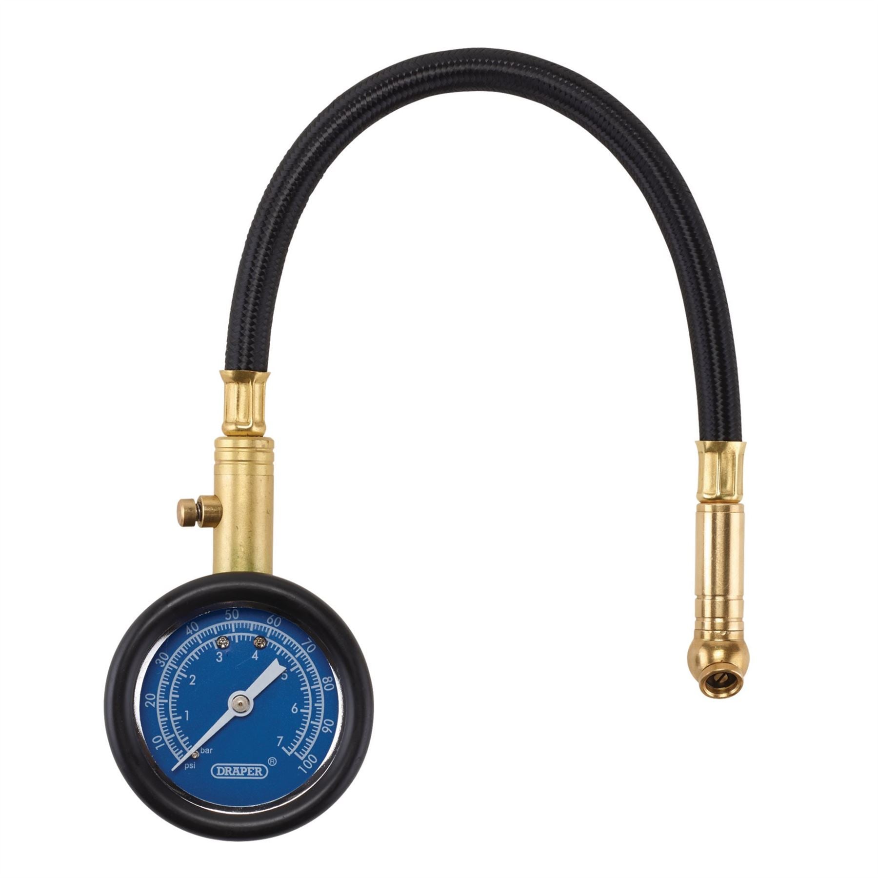 Draper 69924 Tyre Pressure Gauge with Flexible Hose Draper