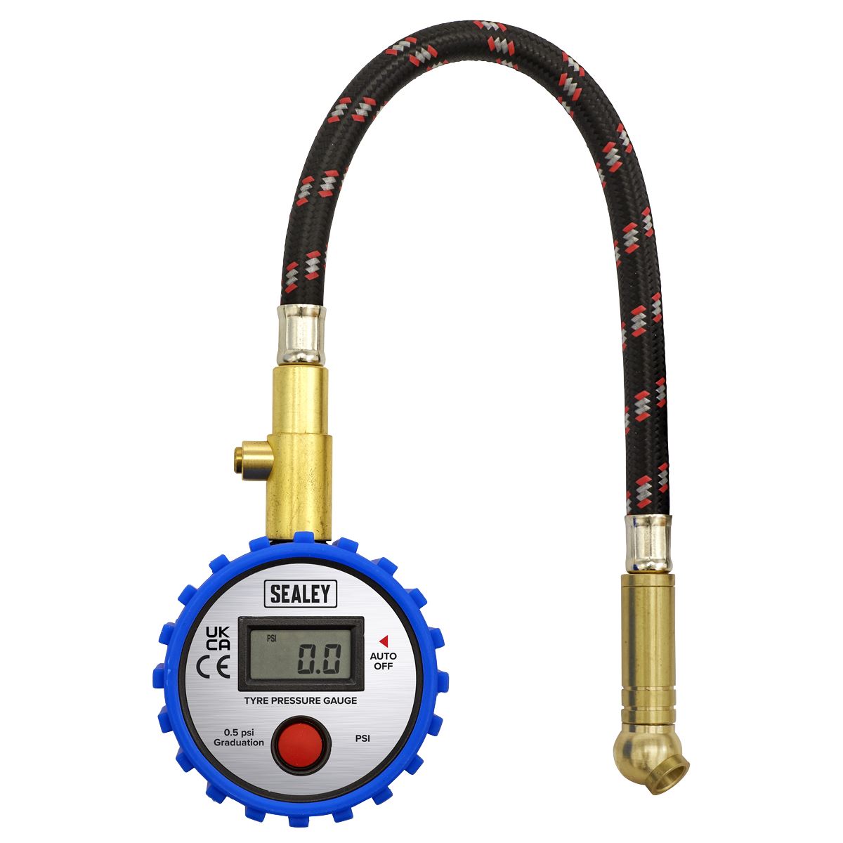 Sealey TST/PG981 Tyre Pressure Gauge Digital with Leader Hose & Quick Release 0-100psi Sealey