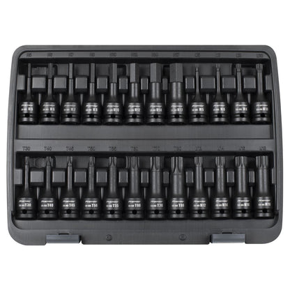 Sealey AK56000 Impact Socket Bit Set 1/2"Sq Drive 24pc Hex/TRX-Star*/Spline Sealey