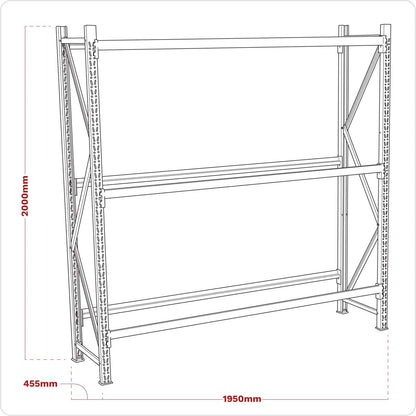 Sealey STR600 2-Level Tyre Rack 200kg Capacity Per Level Sealey