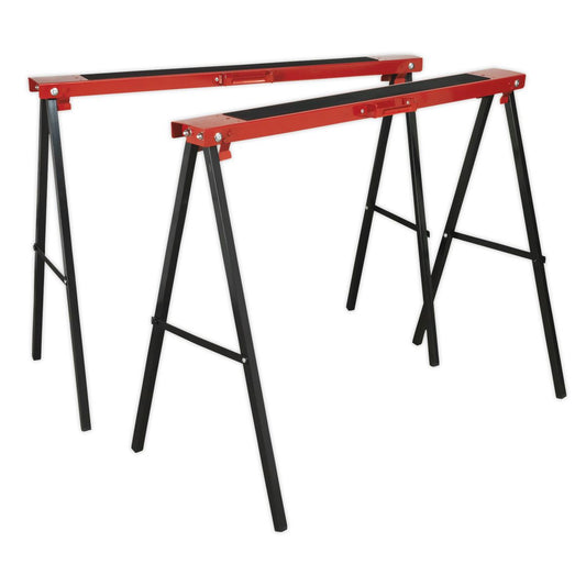 Sealey FDT2 Fold Down Trestles Pair 100kg Capacity per Trestle Sealey