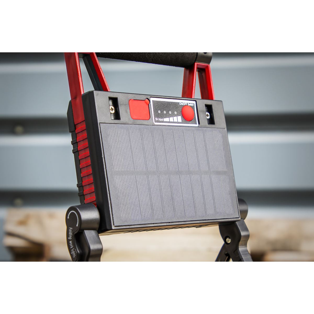 Sealey LEDFL15WS 15W COB LED Solar Powered Rechargeable Portable Floodlight Sealey