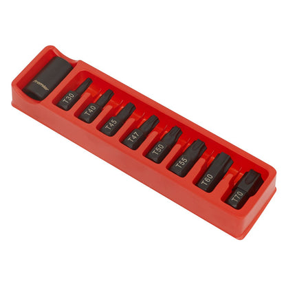 Sealey AK5610 Impact TRX-Star* Bit & Holder Set 9pc 1/2"Sq Drive Sealey