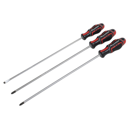 Sealey AK4372 GripMAX® Screwdriver Set Extra-Long 3pc Sealey