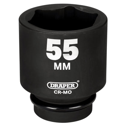Draper 05156 Expert HI-TORQ® 6 Point Deep Impact Socket 1" Sq. Dr. 55mm Draper