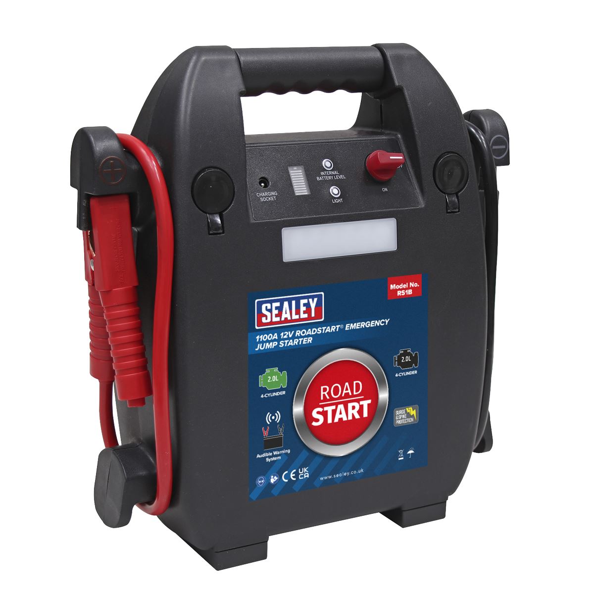 Sealey RS1B RoadStart® Emergency Jump Starter 12V 2L 4-Cylinder Sealey