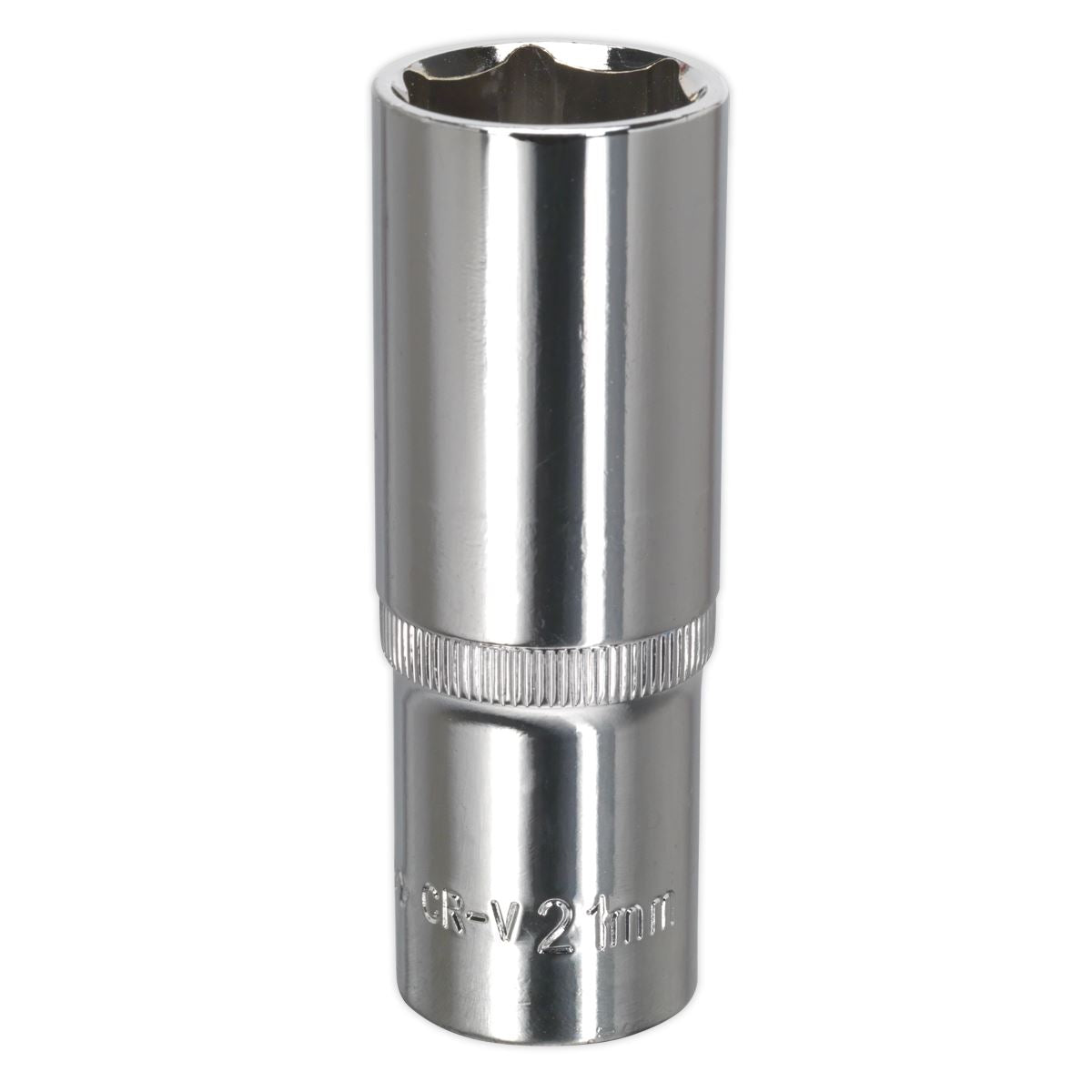 Sealey SP1221D WallDrive® Socket 21mm Deep 1/2"Sq Drive Fully Polished Sealey