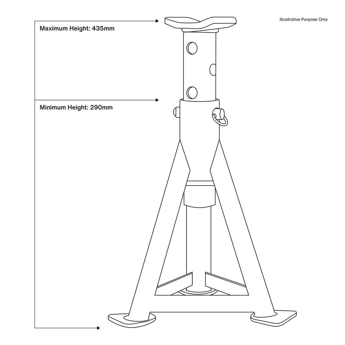 Sealey AS3G Premier Axle Stands (Pair) 3 Tonne Capacity per Stand - Green Sealey