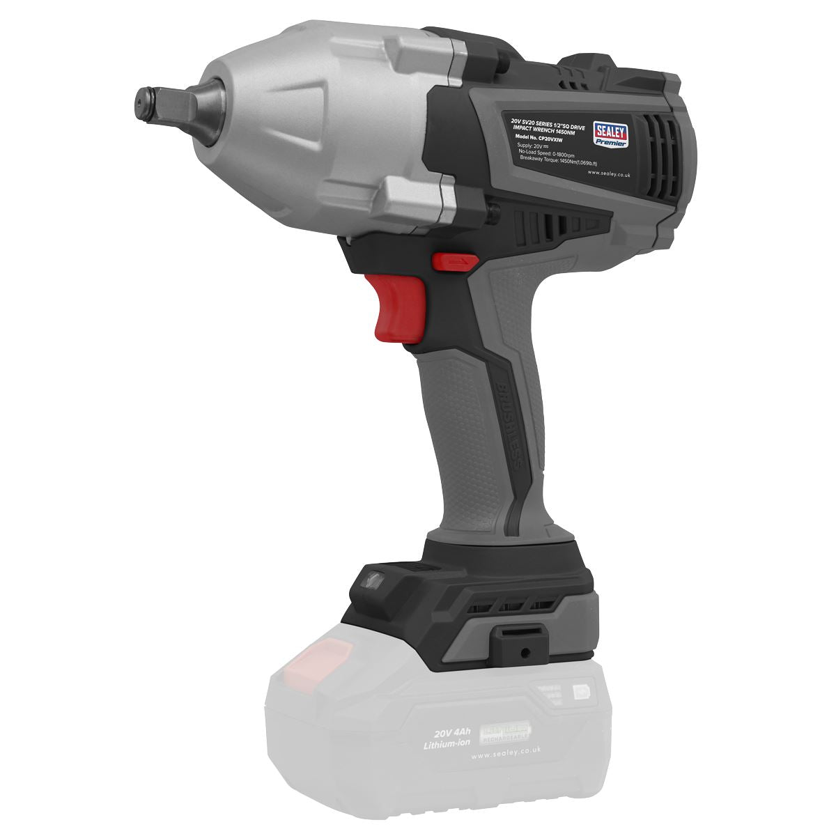 Sealey CP20VXIW Brushless Impact Wrench 20V SV20 Series 1/2"Sq Drive - Body Only Sealey