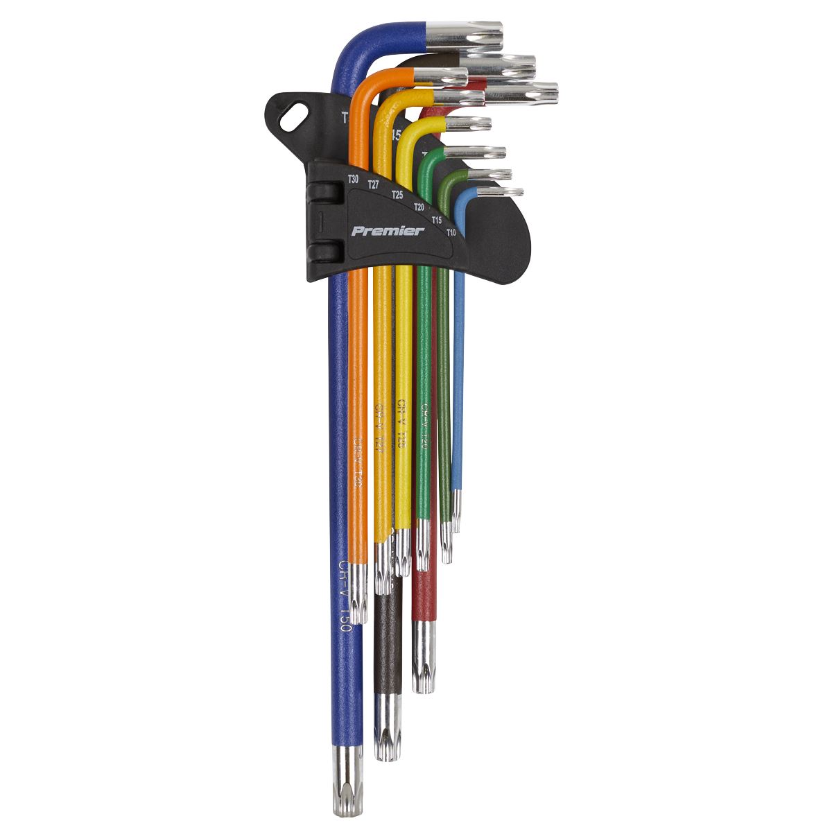 Sealey AK7194 TRX-Star* Key Set 9pc Colour-Coded Extra-Long Sealey