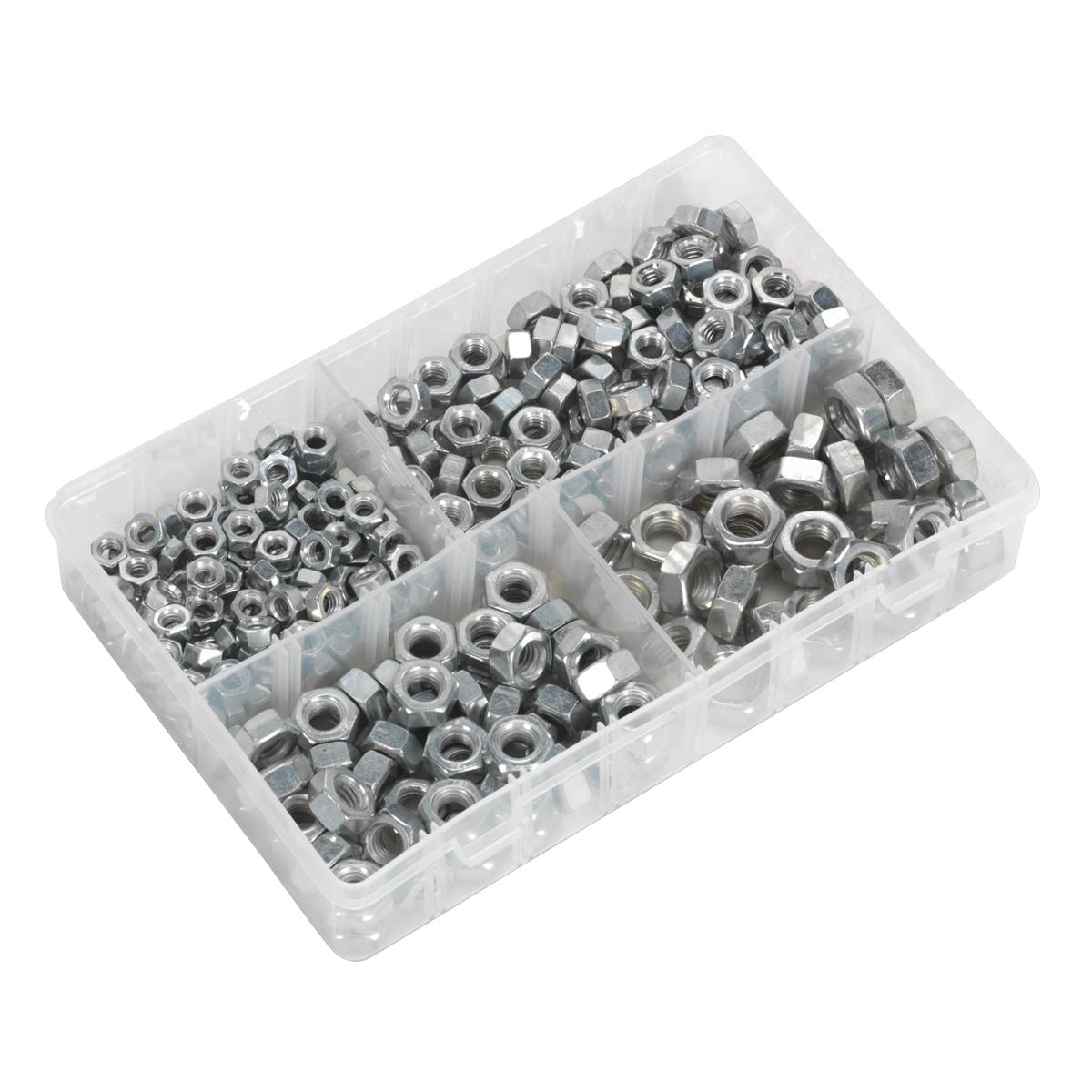 Sealey AB030SN Steel Nut Assortment 320pc 1/4"-1/2"UNC Sealey