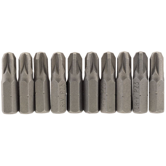 Draper 64057 PZ Type Insert Bit 1/4" Hex 25mm Long No.3 Pack of 10 Draper
