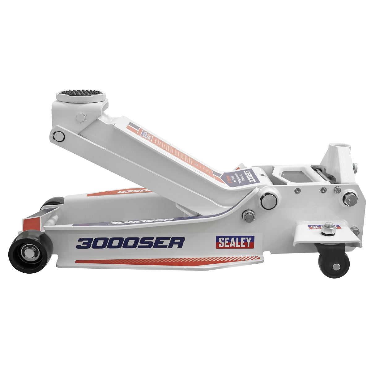 Sealey 3000SER Low Profile Long Reach Trolley Jack with Rocket Lift 3 Tonne Sealey