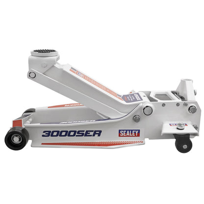 Sealey 3000SER Low Profile Long Reach Trolley Jack with Rocket Lift 3 Tonne Sealey