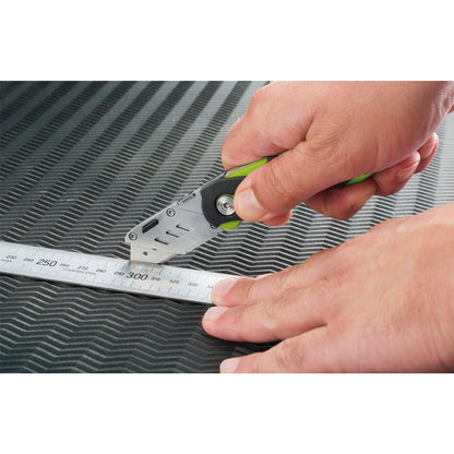 Draper 24424 Folding Trimming Knife with Belt Clip Green/Orange Draper