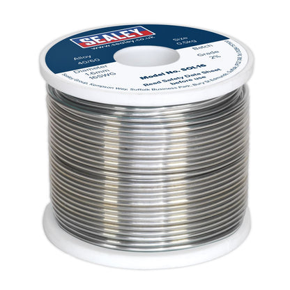 Sealey SOL16 Solder Wire Quick Flow 1.6mm/16SWG 40/60 0.5kg Reel Sealey