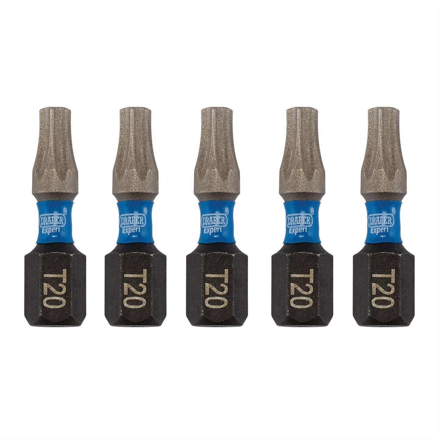Draper 05493 Expert TX-STAR® Impact Screwdriver Bits T20 x 25mm 1/4" Hex Pack of 5 Draper