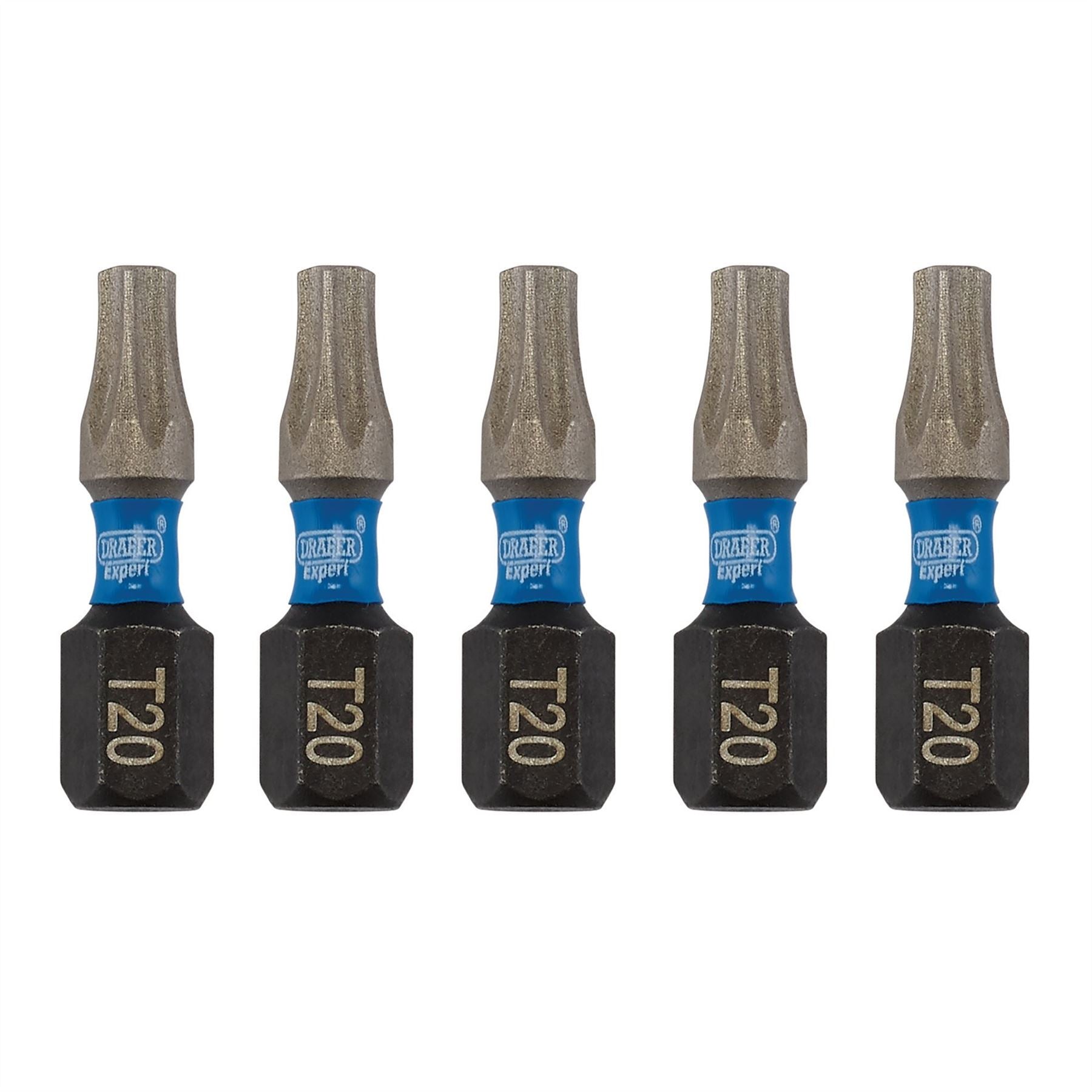 Draper 05493 Expert TX-STAR® Impact Screwdriver Bits T20 x 25mm 1/4" Hex Pack of 5 Draper