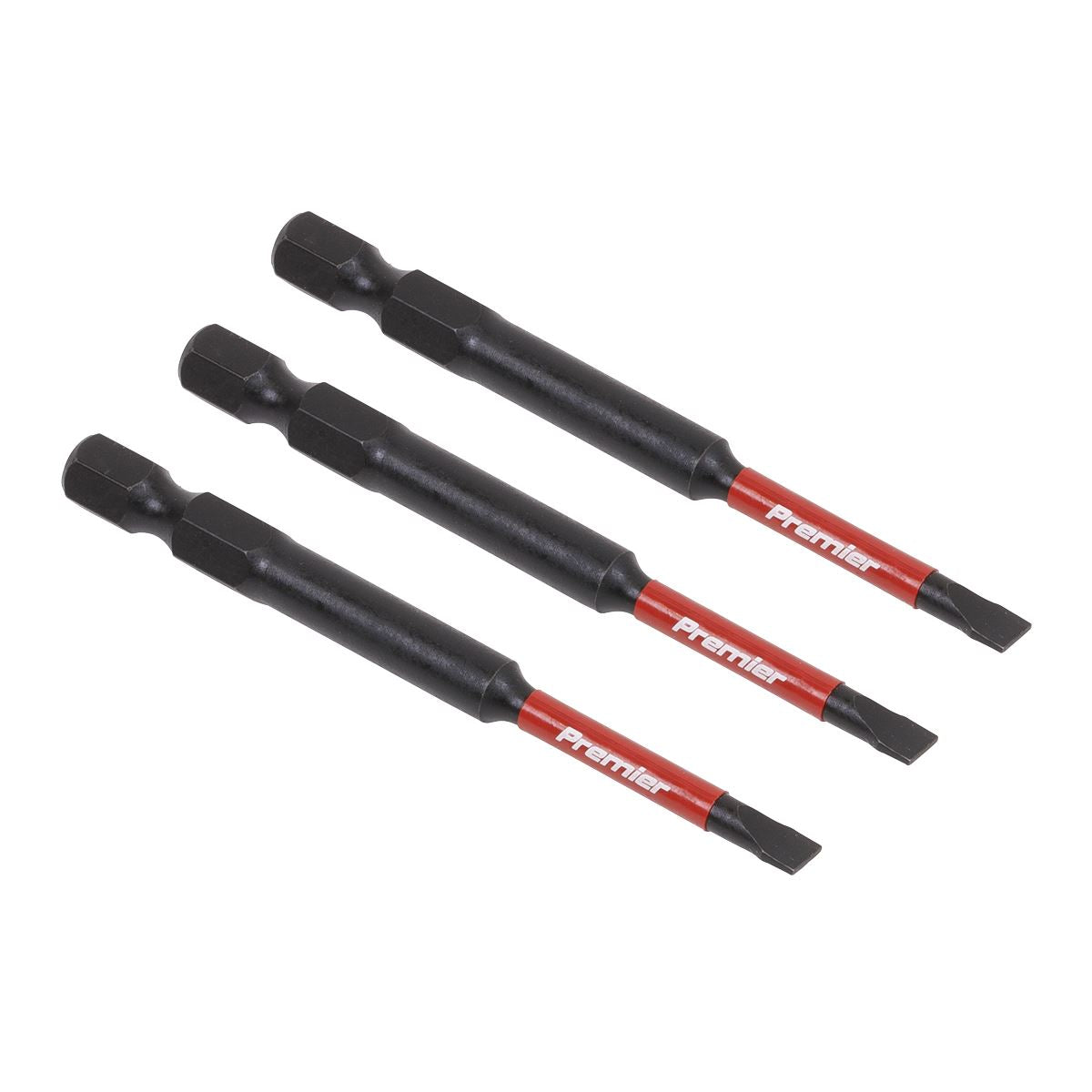 Sealey AK8251 Slotted 4.5mm Impact Power Tool Bits 75mm - 3pc Sealey