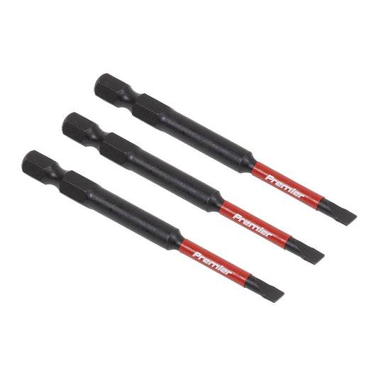 Sealey AK8251 Slotted 4.5mm Impact Power Tool Bits 75mm - 3pc Sealey