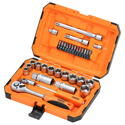 Draper 22110 HI-TORQ® 6 Point Socket Set 1/4" and 3/8" 34 Piece Draper